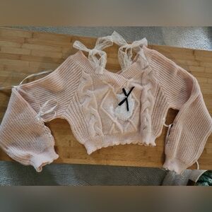 Elegant Pink Knit Sweater